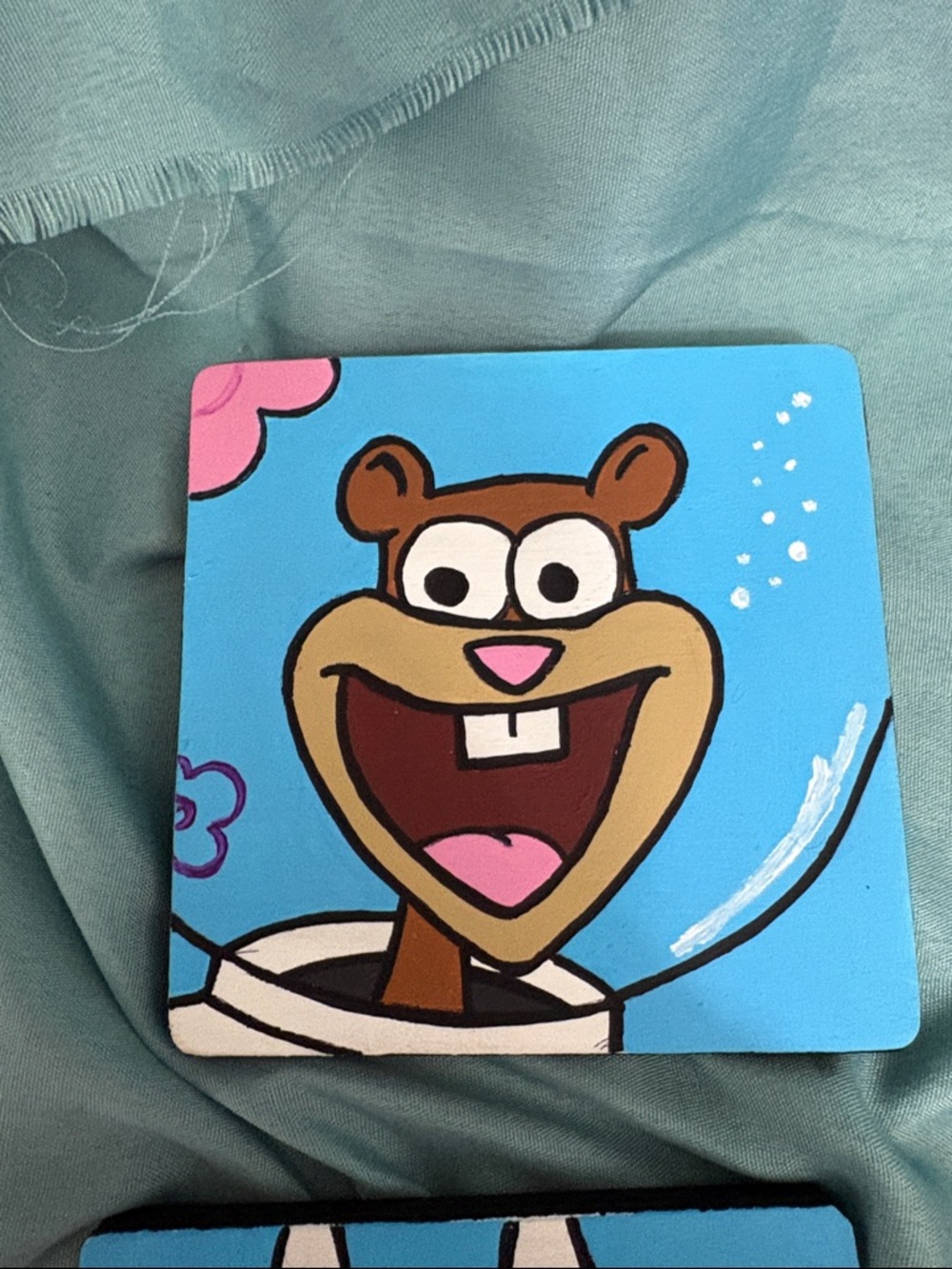 SpongeBob Character Coasters-Sandy, Patrick, Mr Krabs and Plankton Hand crafted - Picture 4 of 7